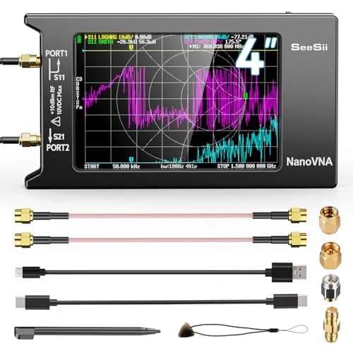 Seesii NanoVNA-H4 Vector Network Analyzer 1.5GHz | 4-Inch Touchscreen HF VHF UHF SWR Meter thumbnail 1