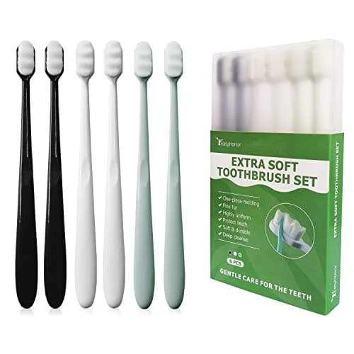 EasyHonor Extra Soft Baby & Toddler Toothbrush 6-Pack | 10,000 Micro Fine Bristles for Gum Care — (white bristles)