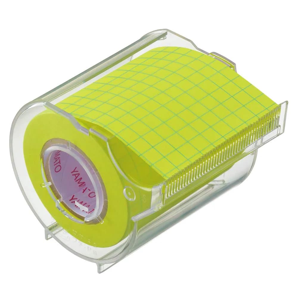 ヤマト Memoc Roll Tape 50mm x 10m Yellow Squared | Grid Tape for Organized Notes - main product image