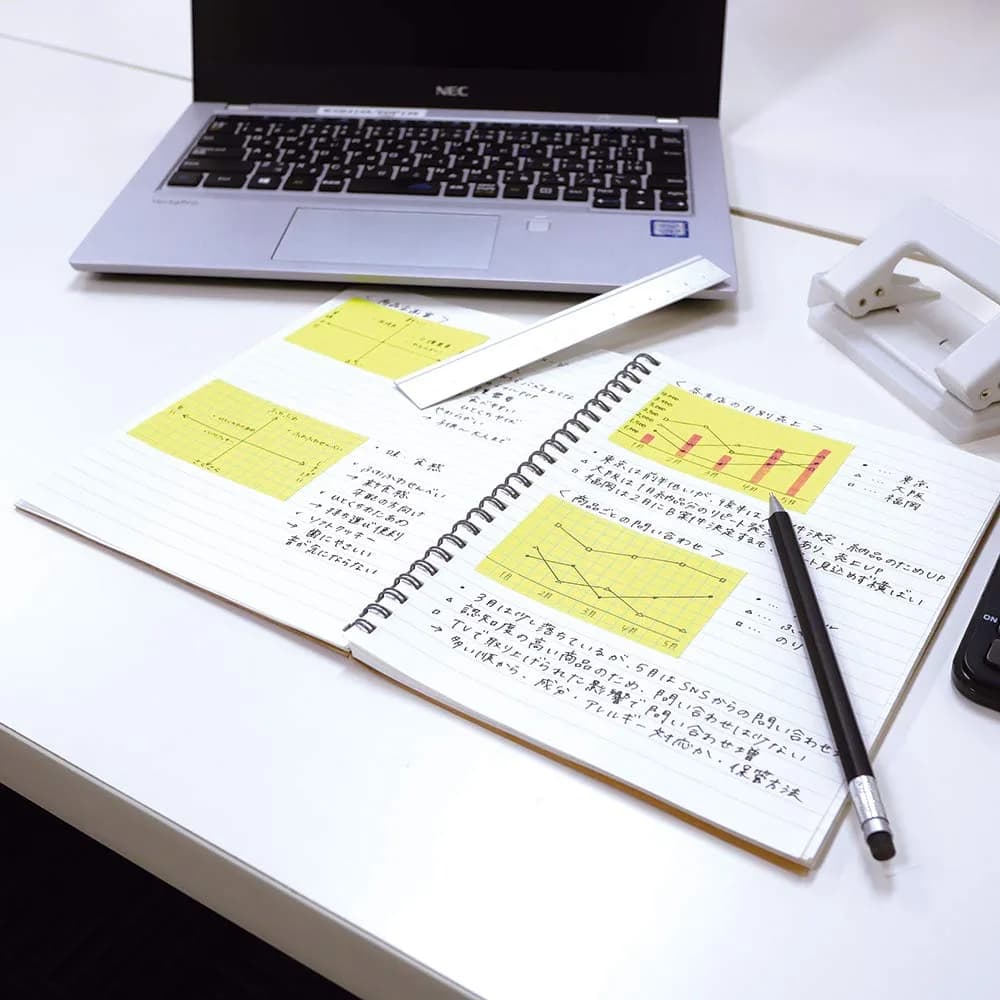 ヤマト Memoc Roll Tape 50mm x 10m Yellow Squared | Grid Tape for Organized Notes - view 2