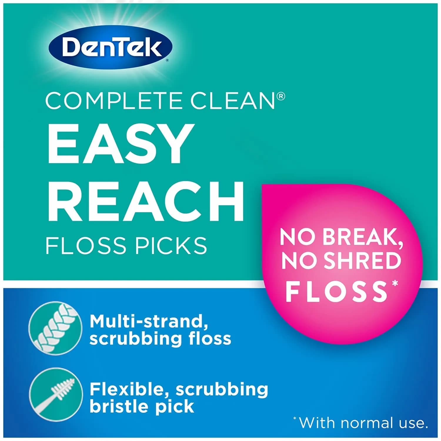 DenTek Complete Clean Easy Reach Floss Picks 225 Count (Pack of 3) | Dentist Recommended for Complete Oral Hygiene - view 5