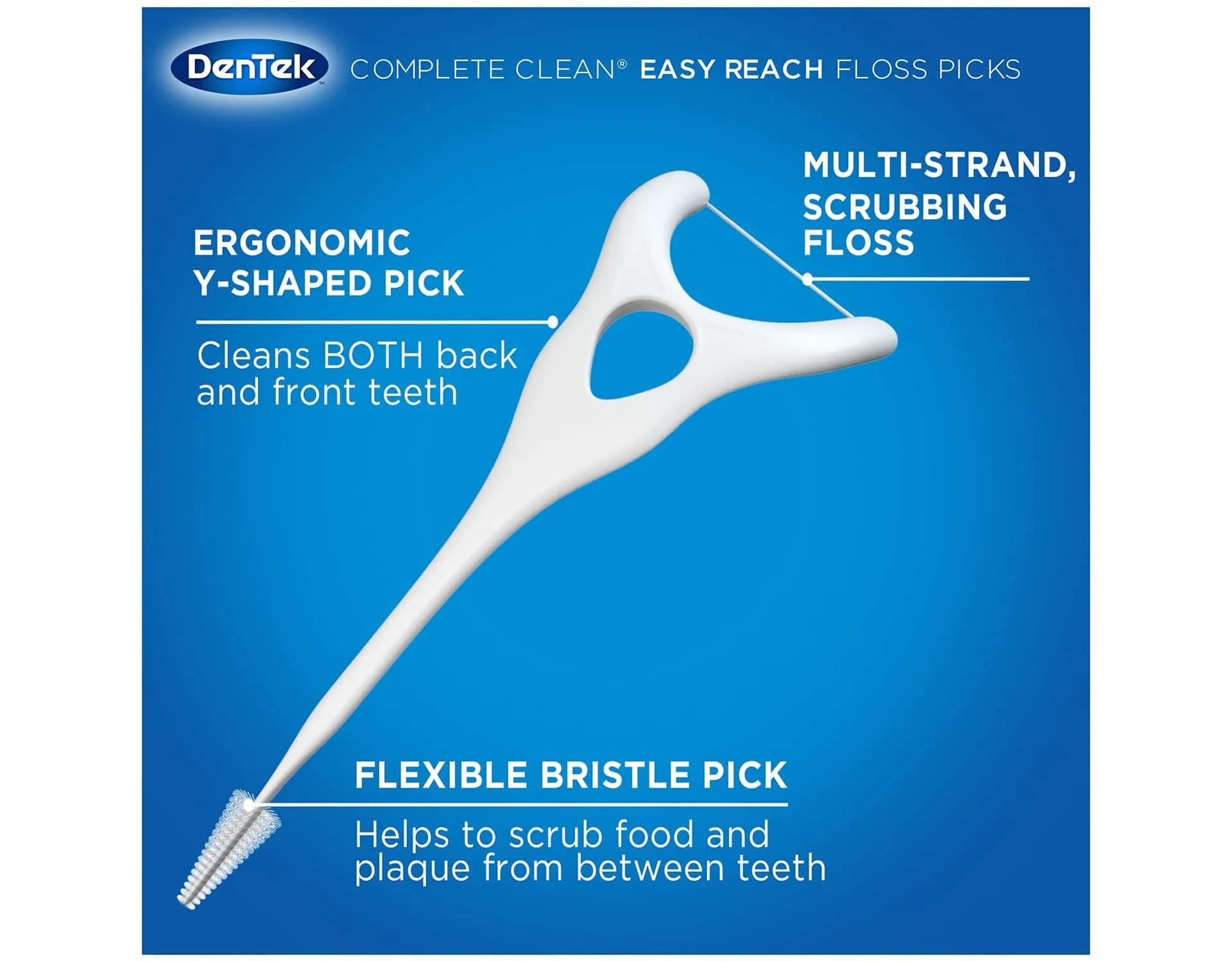 DenTek Complete Clean Easy Reach Floss Picks 225 Count (Pack of 3) | Dentist Recommended for Complete Oral Hygiene - view 7