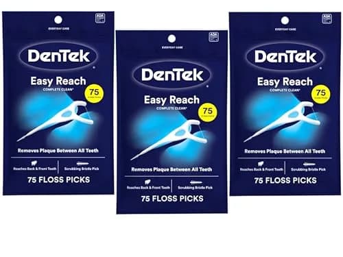 DenTek Complete Clean Easy Reach Floss Picks 225 Count (Pack of 3) | Dentist Recommended for Complete Oral Hygiene thumbnail 1