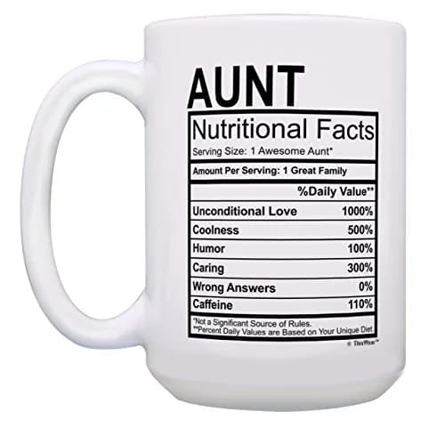 ThisWear Aunt Uncle Nutritional Facts Label 15oz Coffee Mug - 2 Pack | Funny Gift for Aunt & Uncle thumbnail 2