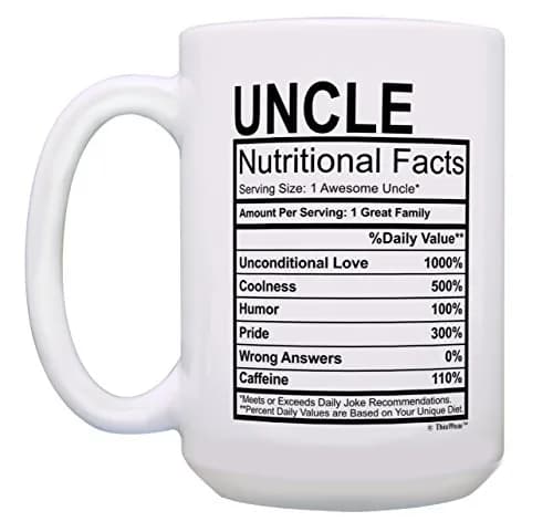 ThisWear Aunt Uncle Nutritional Facts Label 15oz Coffee Mug - 2 Pack | Funny Gift for Aunt & Uncle thumbnail 3