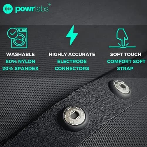 POWR LABS Heart Rate Monitor Replacement Chest Strap | Adjustable, Waterproof, Compatible with Garmin, Polar, Wahoo thumbnail 5