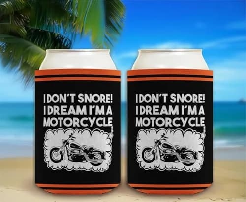 ThisWear Don't Snore Dream I'm Motorcycle Can Drink Coolers 2-Pack | Insulated Beverage Sleeve for Ice-Cold Drinks thumbnail 6
