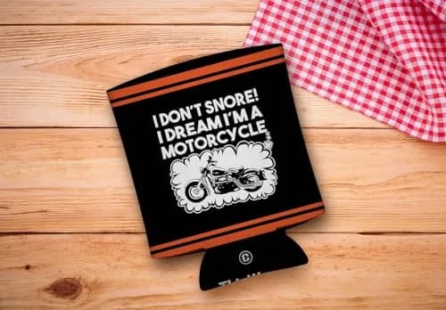 ThisWear Don't Snore Dream I'm Motorcycle Can Drink Coolers 2-Pack | Insulated Beverage Sleeve for Ice-Cold Drinks thumbnail 2
