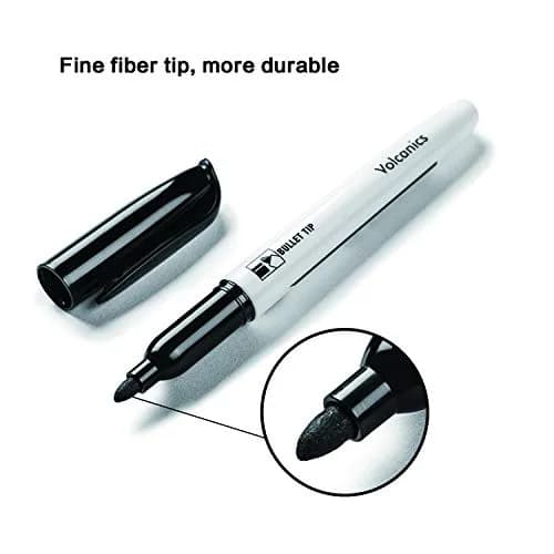 Volcanics Black Dry Erase Markers, Fine Tip, Low Odor, 80 Pack | Vivid, Quick-Drying, Water-Based Ink thumbnail 3
