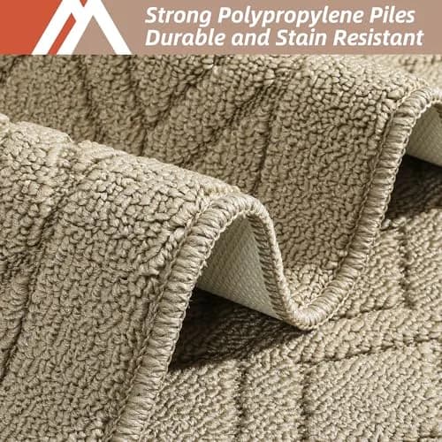 COSY HOMEER Kitchen Rug Mats 48x20/30x20 Inch Beige | Non-Slip Washable Floor Cover thumbnail 2