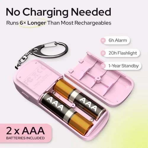 WETEN Personal Safety Alarm Keychain for Women, 130dB Siren, LED Light, Pink | Loud Siren & LED for Instant Alert thumbnail 4