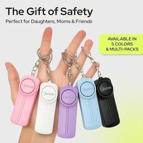 WETEN Personal Safety Alarm Keychain for Women, 130dB Siren, LED Light, Pink | Loud Siren & LED for Instant Alert thumbnail 7