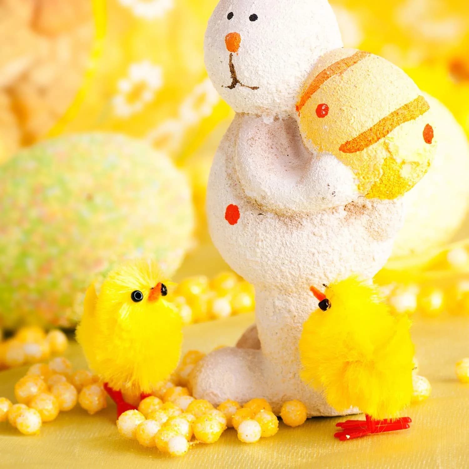 TUPARKA 46 Pcs Mini Easter Chicks 3.5cm (1.4 inch) | Yellow Chenille Plush Figures for Party & Egg Decoration - view 5