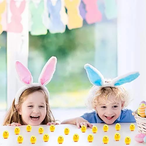 TUPARKA 46 Pcs Mini Easter Chicks 3.5cm (1.4 inch) | Yellow Chenille Plush Figures for Party & Egg Decoration thumbnail 7