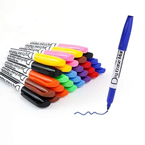 Volcanics Fine Tip Dry Erase Markers, Low Odor, 10 Colors, 125-Pack | Bulk Pack Marking Pen for Students & Office thumbnail 1