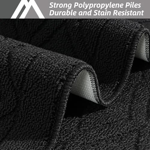 COSY HOMEER 48x20Inch/30x20Inch Kitchen Rug Mats,Black | Durable, Washable & Anti-Slip for Indian Kitchens thumbnail 2