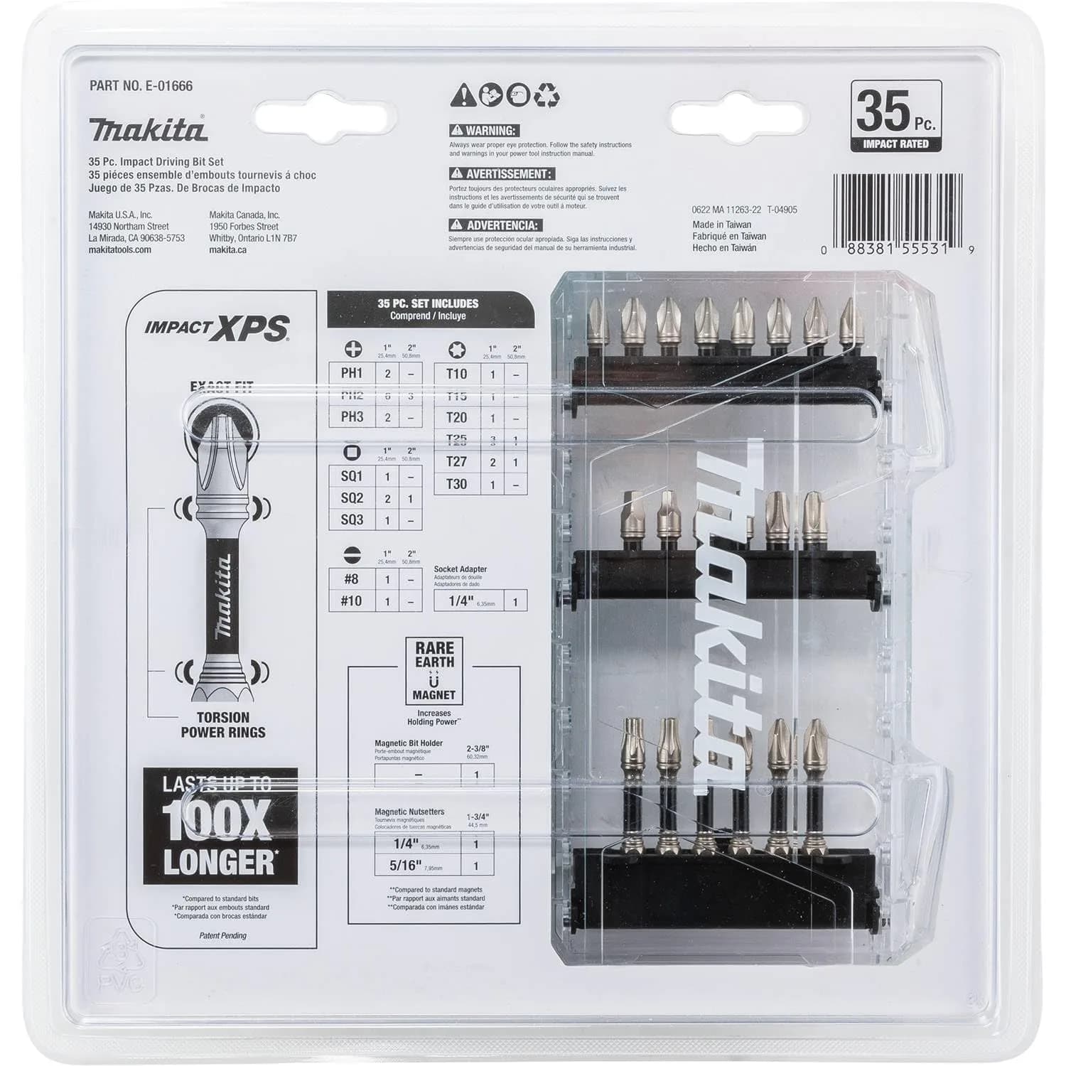 Makita Impact XPS™ 35 Pc. Impact Bit Set | Alloy Steel, 1/4" Hex Drive, Black Phosphate Finish - view 5