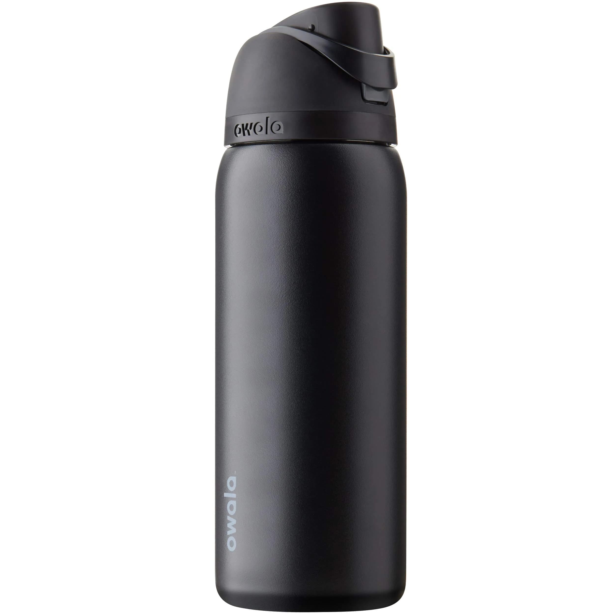 Owala FreeSip Insulated Stainless Steel Water Bottle 32 oz (946ml) Very, Very Dark | Keeps Cold 24 Hours