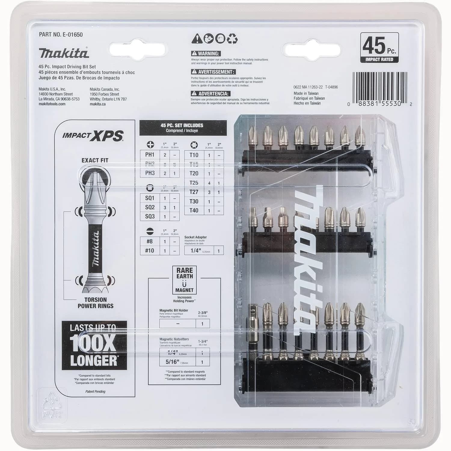 Makita Impact XPS™ 45 Pc. Impact Bit Set | Alloy Steel, Matte Nickel Finish, 1.28 lbs - view 5