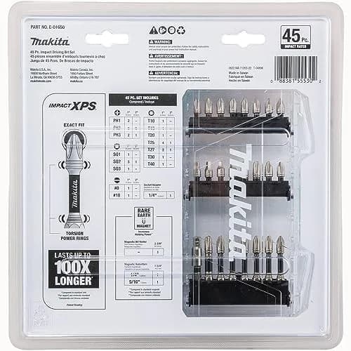 Makita Impact XPS™ 45 Pc. Impact Bit Set | Alloy Steel, Matte Nickel Finish, 1.28 lbs thumbnail 5
