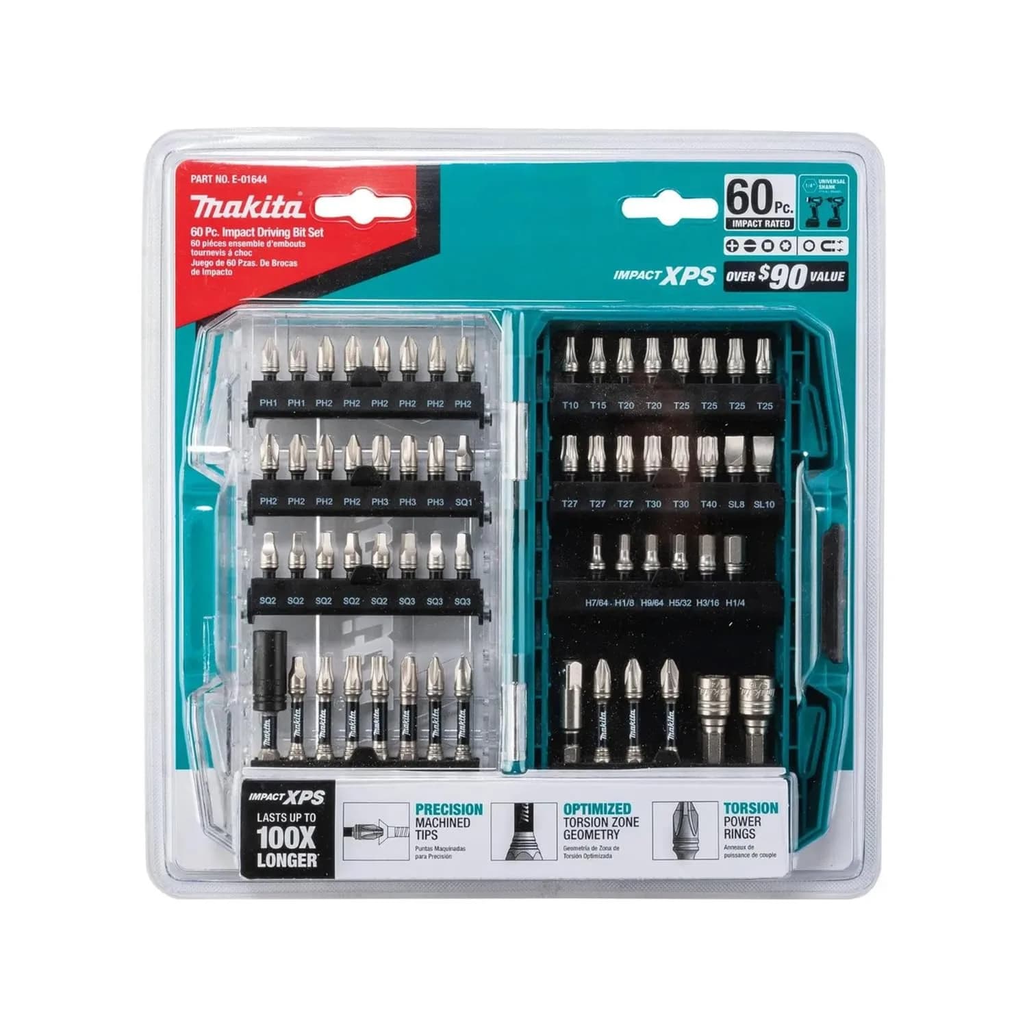 Makita Impact XPS 60 Piece Impact Bit Set with 12-Sided Collar & Torsion Zone | 0.1 kg (0.22 lb) - view 5