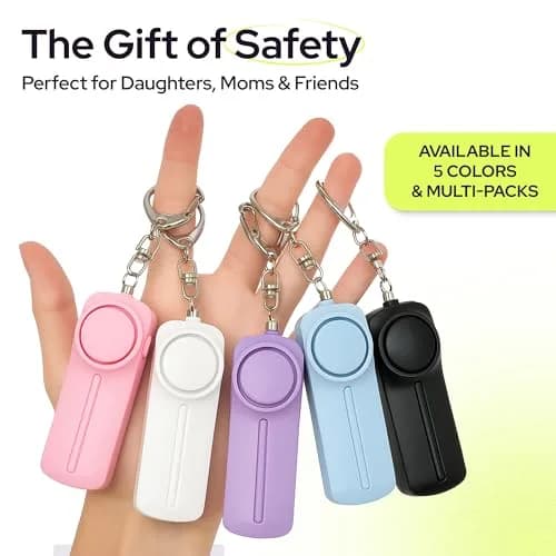 Weten Personal Safety Alarm Keychain White | 130dB Siren, LED Light, Panic Pin, TSA-Approved, 2xAAA Batteries Included thumbnail 7