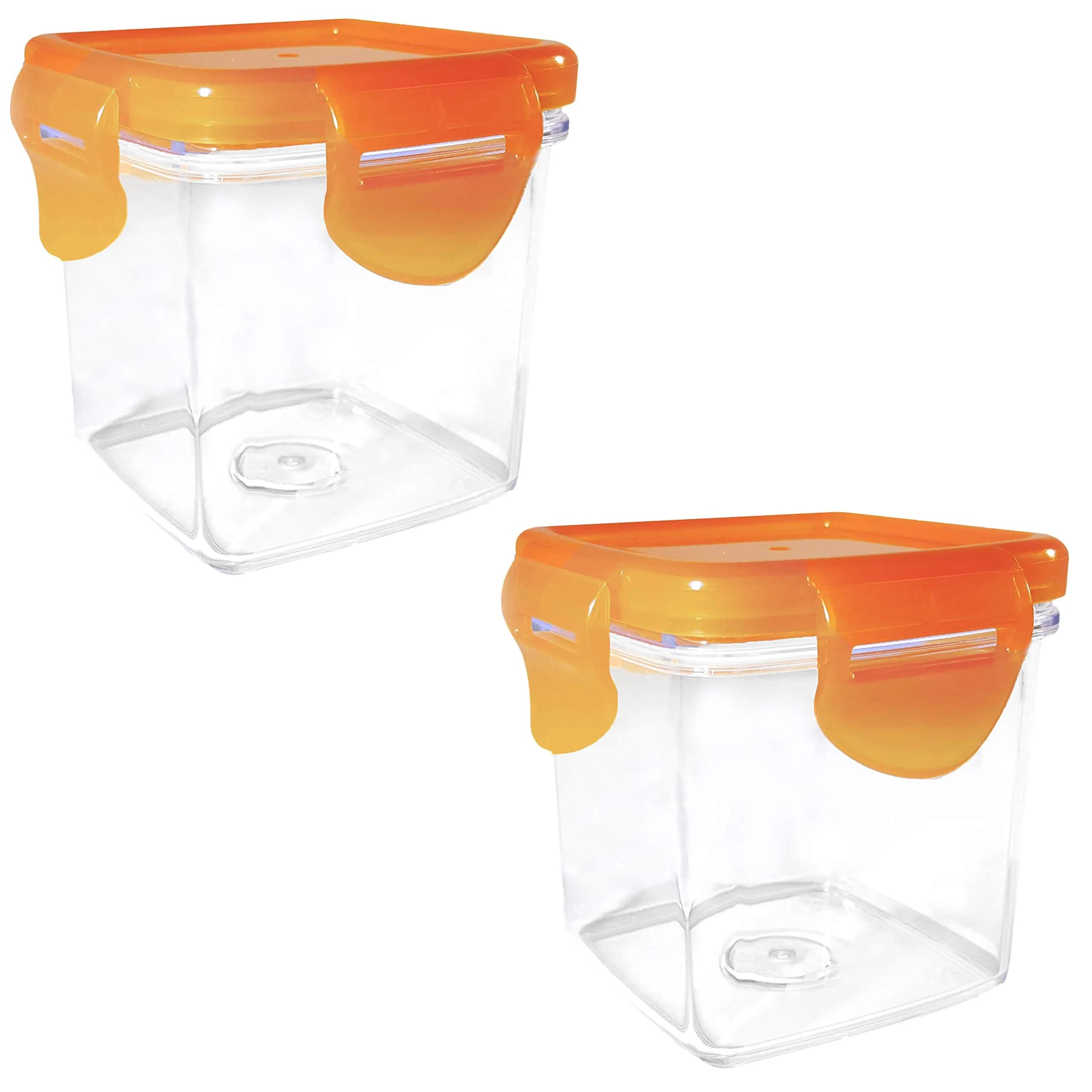 Nutrichopper Transparent Container 2-Pack with Airtight Locking Lid, Dishwasher Safe, Food Grade Acrylic — Perfect Container