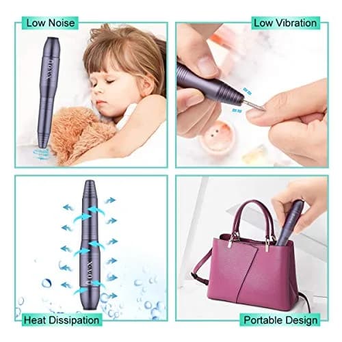 OVX Portable Nail Drill Electric Nail File 20,000 RPM | Safe, Adjustable & Low Noise for Professional & Home Use thumbnail 2