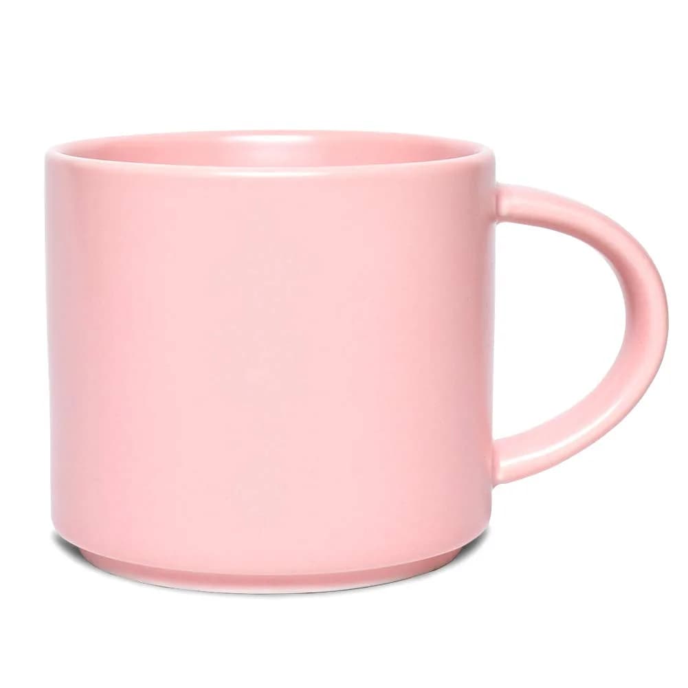 Bosmarlin Matte Ceramic Coffee Mug 385ml (13 oz) | Dishwasher & Microwave Safe — Pink
