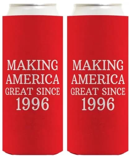 Birthday Gifts For All MAG Since 1996 Slim Can Coolers - 2-Pack | Insulated, Durable & Fits Most 12 oz Cans thumbnail 1
