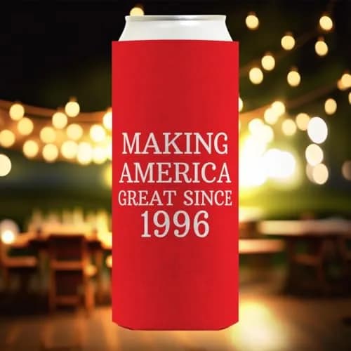 Birthday Gifts For All MAG Since 1996 Slim Can Coolers - 2-Pack | Insulated, Durable & Fits Most 12 oz Cans thumbnail 7