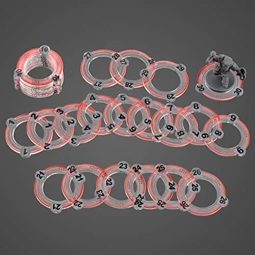 CZYY Numbered Monster Rings, 30 Acrylic RPG Miniature Markers (25mm Inner Diameter, 38mm Outer Diameter) thumbnail 1