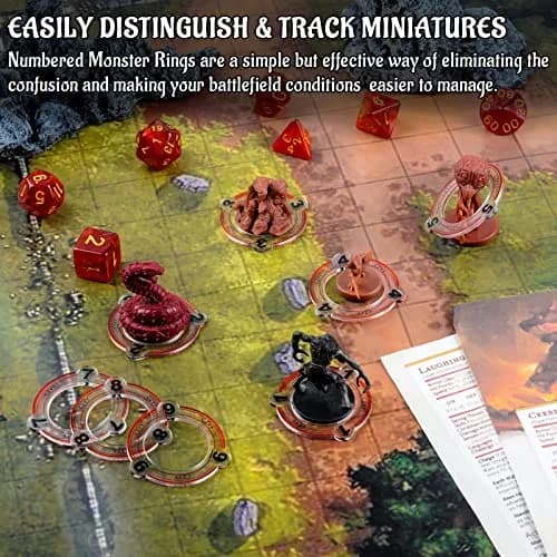 CZYY Numbered Monster Rings, 30 Acrylic RPG Miniature Markers (25mm Inner Diameter, 38mm Outer Diameter) thumbnail 2