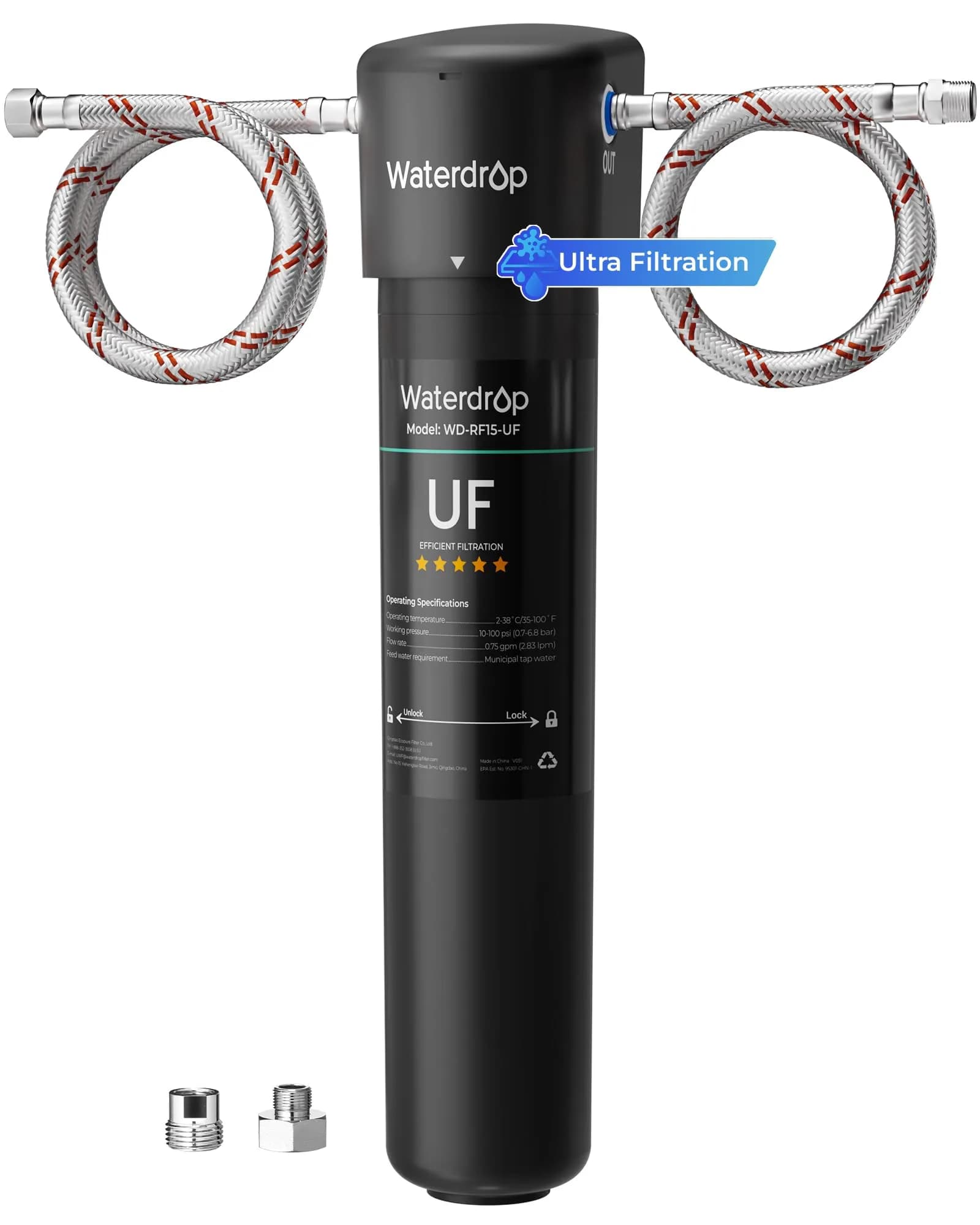 Waterdrop 15UA-UF Ultra Filtration Under Sink Water Filter System 19,000 Gallons (71,942 L) | Reduces Lead, Chlorine, Bad Taste & Odor - main product image