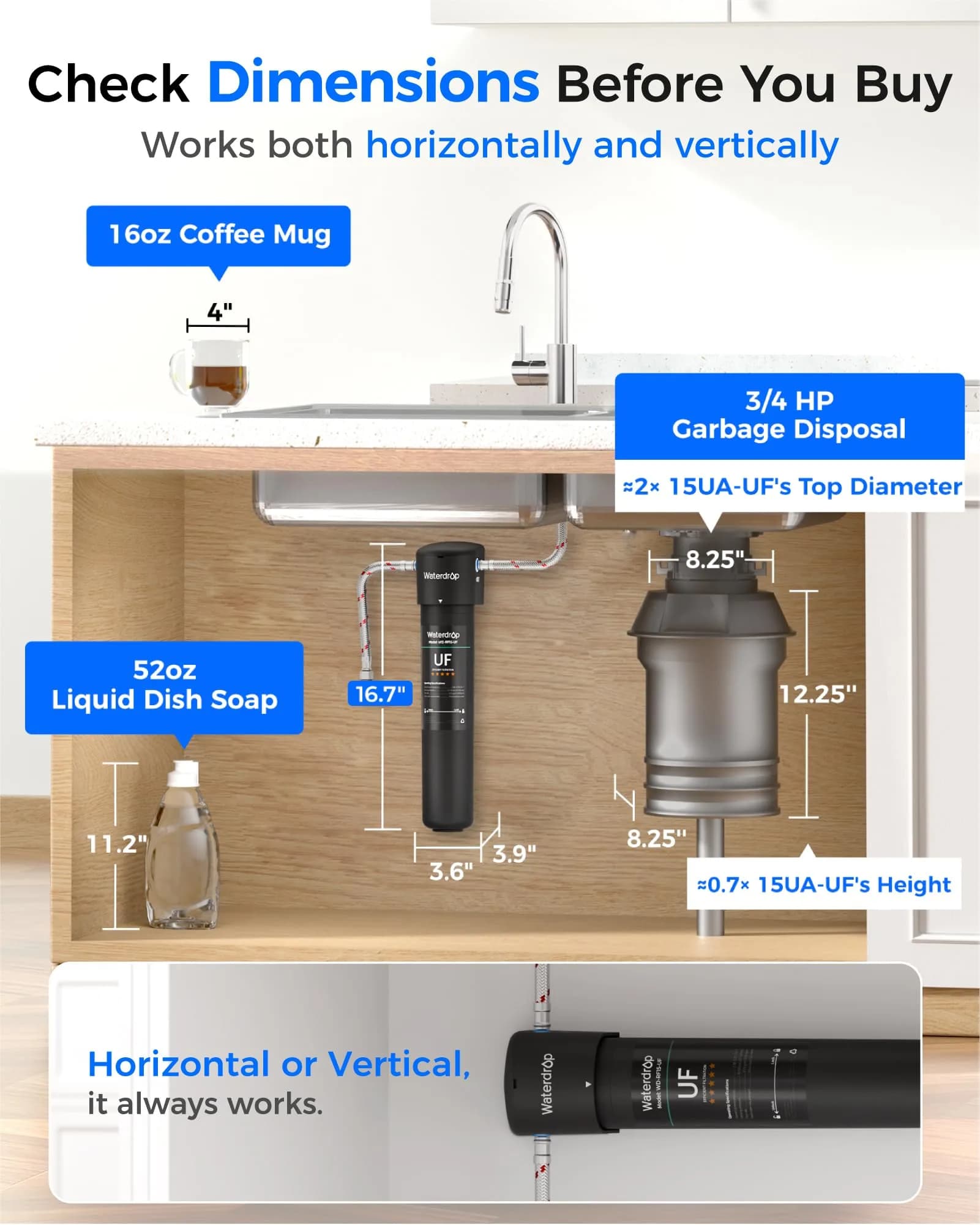 Waterdrop 15UA-UF Ultra Filtration Under Sink Water Filter System 19,000 Gallons (71,942 L) | Reduces Lead, Chlorine, Bad Taste & Odor - view 5