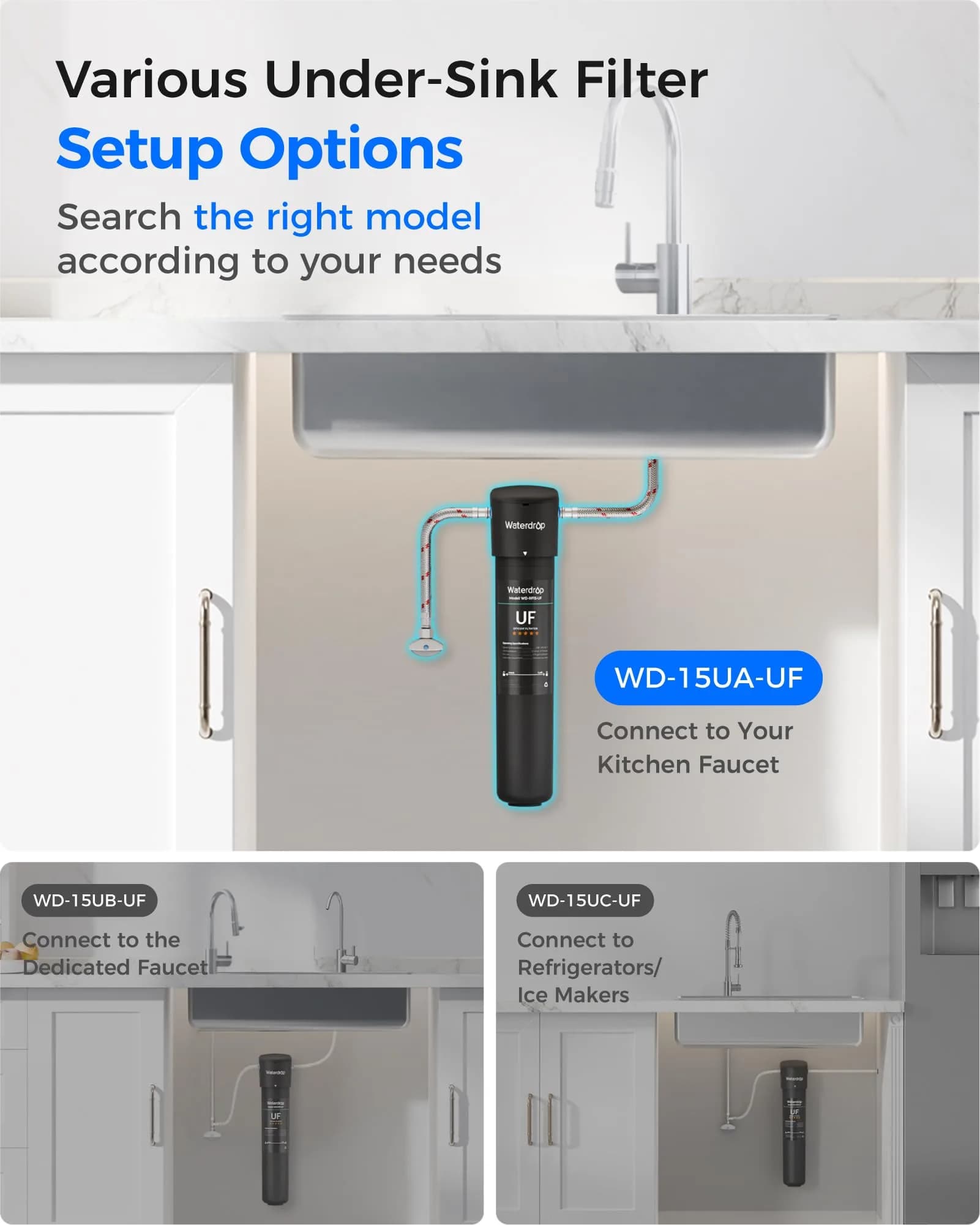 Waterdrop 15UA-UF Ultra Filtration Under Sink Water Filter System 19,000 Gallons (71,942 L) | Reduces Lead, Chlorine, Bad Taste & Odor - view 6