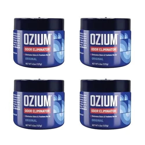 Ozium Odor Eliminating Gel Air Freshener Alternative 4.5 Oz (128g) Pack of 4 | Eliminates Stubborn Smoke Odors thumbnail 1