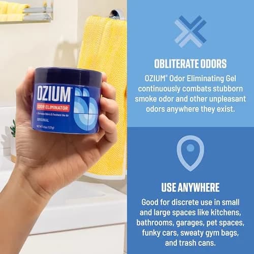 Ozium Odor Eliminating Gel Air Freshener Alternative 4.5 Oz (128g) Pack of 4 | Eliminates Stubborn Smoke Odors thumbnail 3