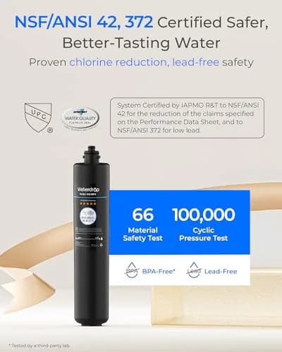 Waterdrop RF15 Under Sink Water Filter Replacement | Reduces PFOA/PFOS, PFAS, Lead, Chlorine, Bad Taste & Odor, 19,000 Gallons thumbnail 5