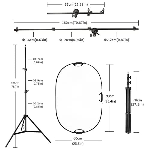 Selens Photography Reflector Stand Kit, 24x36 in 5-in-1 Reflectors | Portable, Adjustable, for Studio & Outdoor Use thumbnail 6
