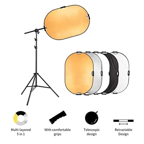 Selens Photography Reflector Stand Kit, 24x36 in 5-in-1 Reflectors | Portable, Adjustable, for Studio & Outdoor Use thumbnail 2