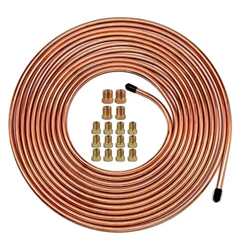 MuHize 1/4 Copper Coated Brake Line Kit 25Ft | Rust-Resistant Durable Tubing for Vehicles thumbnail 1