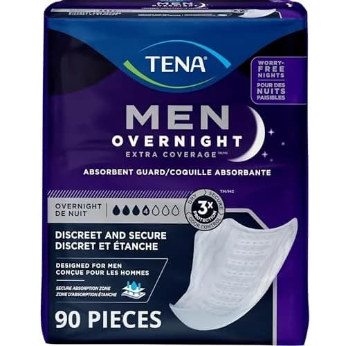 TENA Men Incontinence Guards, Overnight Absorbency & Odor Control | Discreet, Secure Fit for Men thumbnail 1