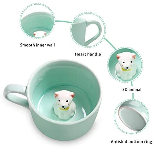 Lemon Park Dolphin Ceramic Cup Hidden 3D Animal Inside Mug 230ml (8 oz) | Hand-Painted Surprise Inside thumbnail 3