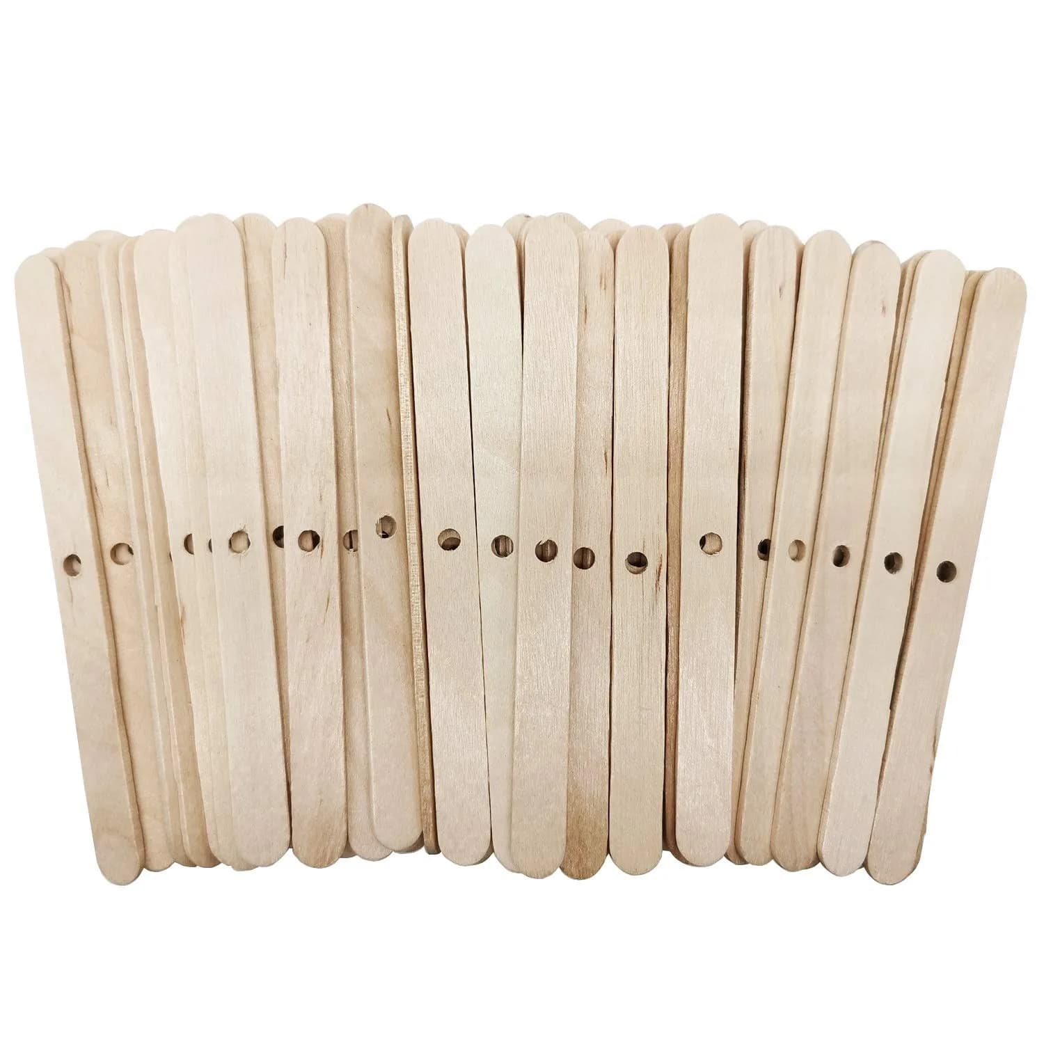 MILIVIXAY Wooden Candle Wick Holders - Candle Centering Tool, 120 Pack | Fits Most Containers, Durable Birch