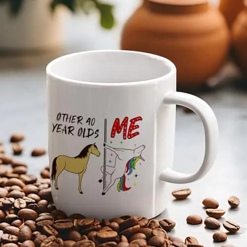 Veracco 40 Years Olds Ceramic Coffee Mug | Funny Birthday Gift for Him & Her thumbnail 5
