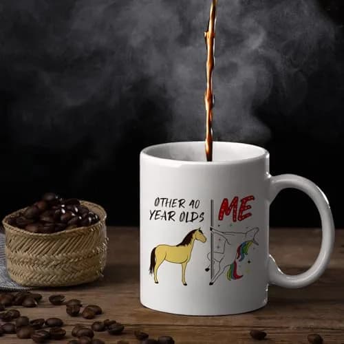 Veracco 40 Years Olds Ceramic Coffee Mug | Funny Birthday Gift for Him & Her thumbnail 3