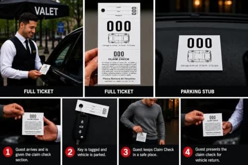 Valet Tickets .Com 3 Part Valet Parking Tickets 2000 Count | 110lb Card Stock White thumbnail 2
