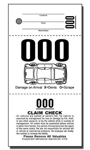 Valet Tickets .Com 3 Part Valet Parking Tickets 2000 Count | 110lb Card Stock White thumbnail 3