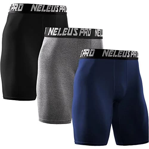 NELEUS Men's 3 Pack Athletic Compression Shorts | Quick Dry, Supportive Fit, US 2XL thumbnail 1